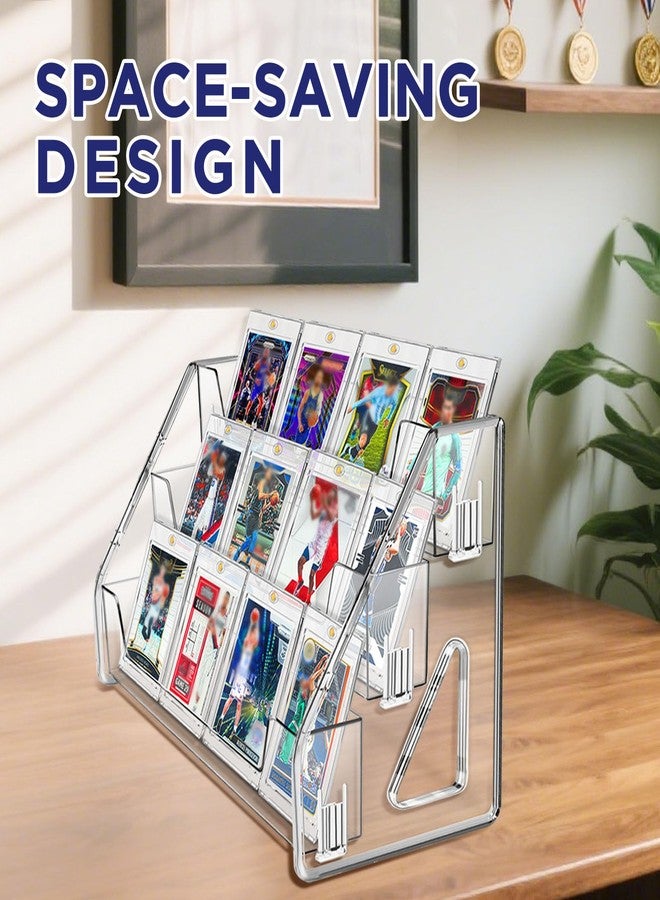 CollectHall Magnetic Card Holder 3-Tier, Card Display Stand Clear Acrylic Trading Sports Card Display - Image 4